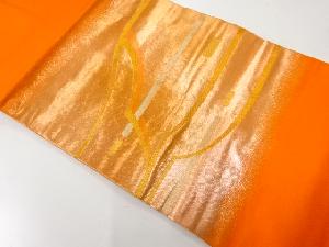 リサイクル　変わり横段に抽象模様織出し名古屋帯